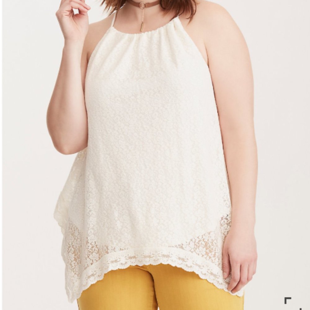 Torrid LACE ROPE NECK TANK TOP